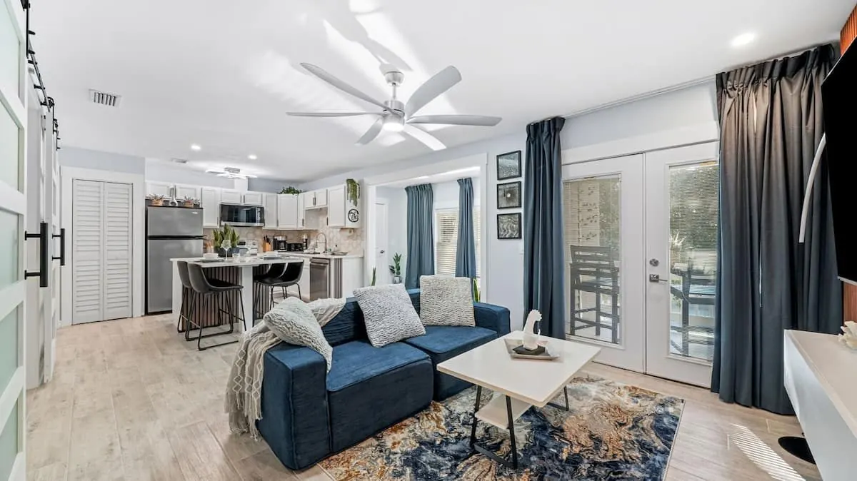 Open living and kitchen