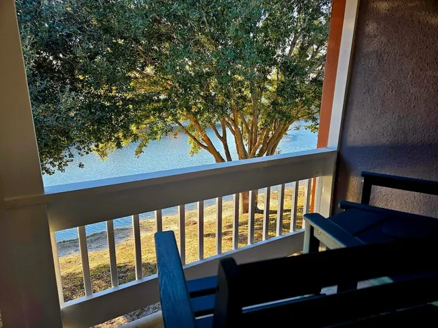 Balcony view over the lake